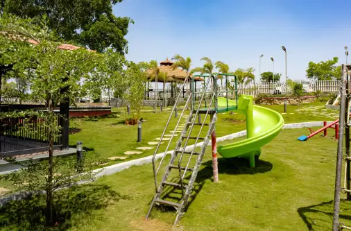 Children’s play area within farmland community space