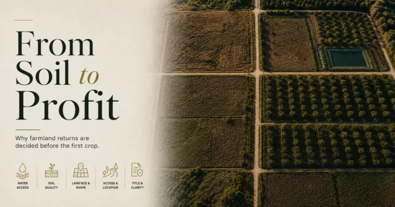 Aerial view of managed farmland near Bangalore showing planned agricultural land development