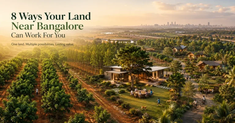 Managed farmland near Bangalore with orchard, farmhouse and investment landscape